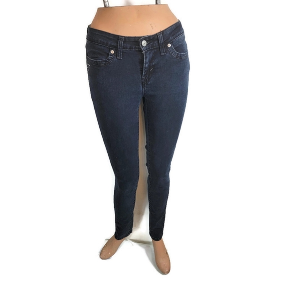 Levi's 535 Trapunto Seam Embellished Denim Leggings - Picture 2 of 10